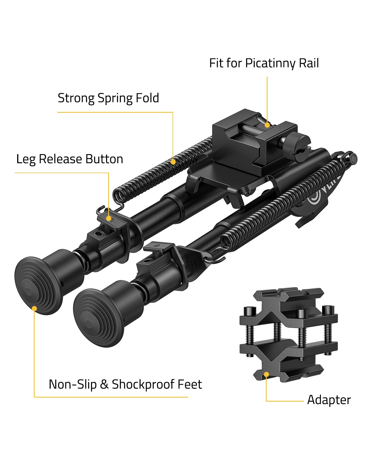 CVLIFE Bipode para rifle  Bipode para rifle de caza – 6 pulgadas