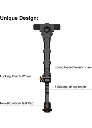 CVLIFE 7.5-9 Inches Rifle Bipod Compatible with M-Rail
