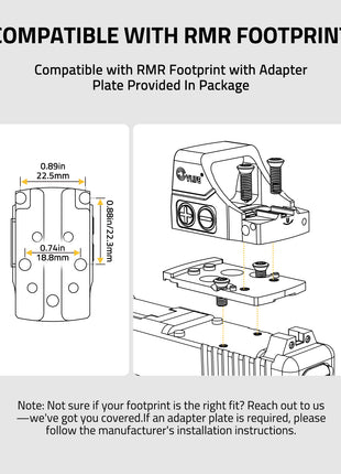 Compatible with RMR Footprint with Adapter Plate Provided In Package