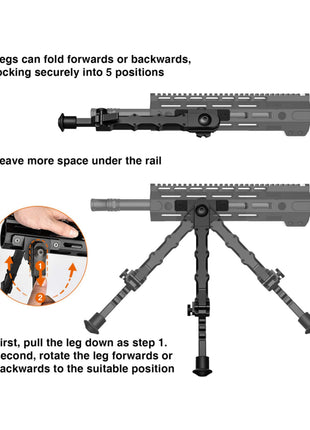 CVLIFE 7.5-9 Inches Rifle Bipod Compatible with M-Rail