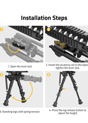 The installation steps of the bipod