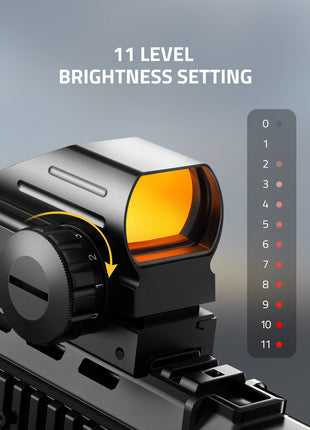 11 Level brightness setting of the red dot sight
