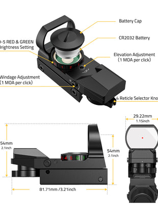 The structure diagram of red dot sight