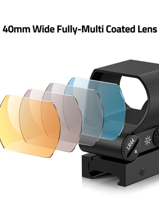 The red dot sight with 40mm fully-multi coated lens