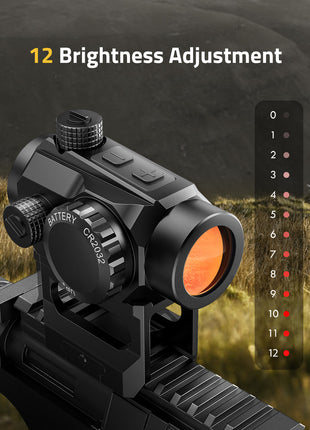 12 Brightness adjustment of the red dot sight 
