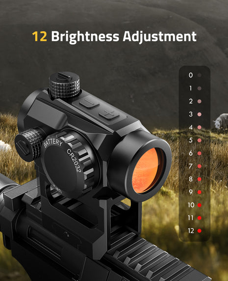 12 Brightness adjustment of the red dot sight 