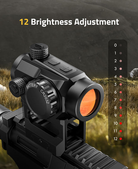 12 Brightness adjustment of the red dot sight