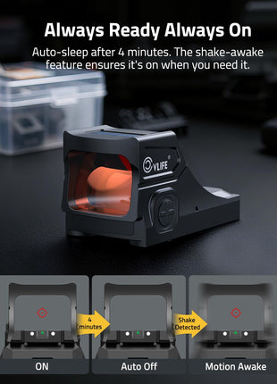 motion awake - CVLIFE BearSwift M06 Solar Red Dot Sight for PDP 2.0