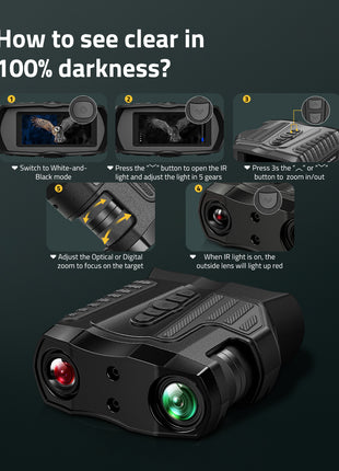 How to see clear in 100% darkness on the night vision scope?