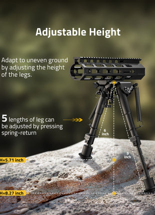 The bipod of adjustable height
