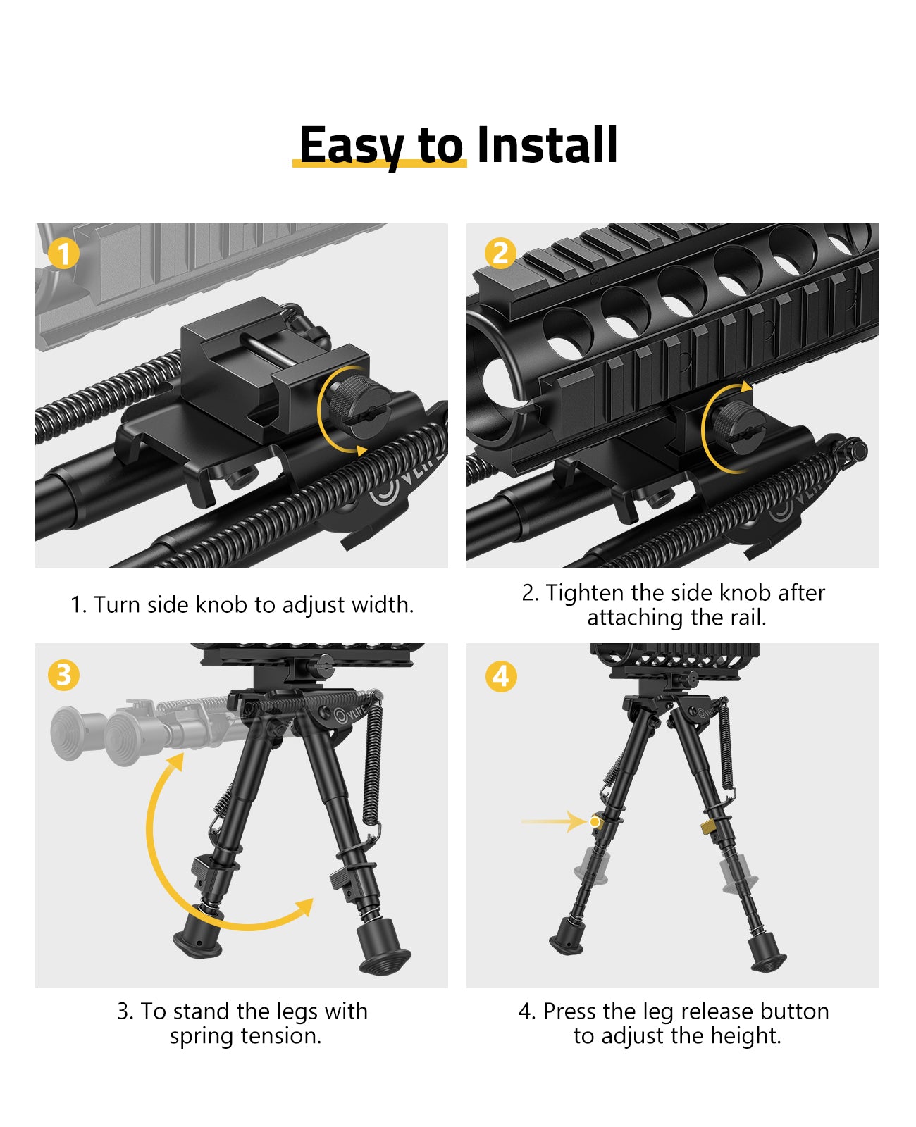  CVLIFE Bípode, 6-9 pulgadas Rifle Bípode Ajustable