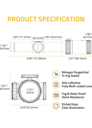 Windage & fog-proof of the rifle scopes