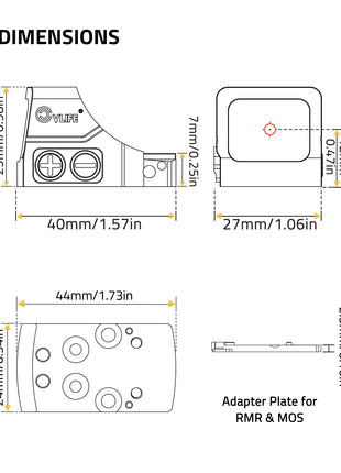 Dimensions of Motion Awake Red Dot