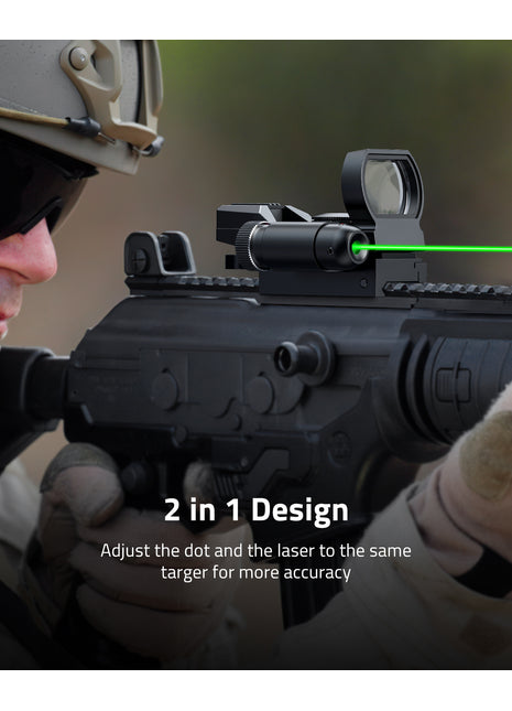 4 Reticle Red Dot Optics with Green Laser