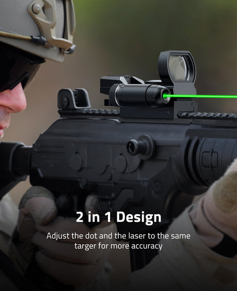 4 Reticle Red Dot Optics with Green Laser