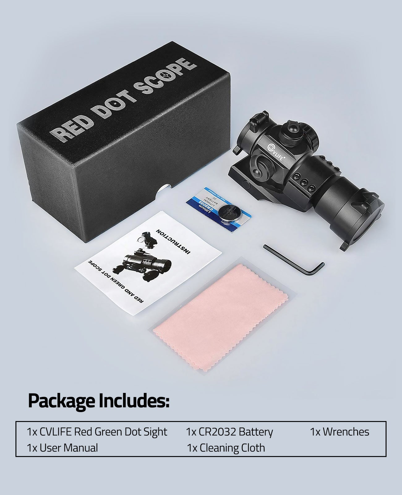 CVLIFE FoxSpook Tactical Gun Red Dot Sight Red Green Dot Scope Dot Sig