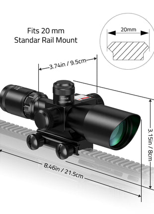 The size of the spotting scope