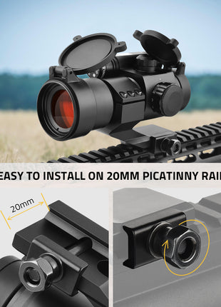 The red dot sight easy to install on 20mm picatinny rail