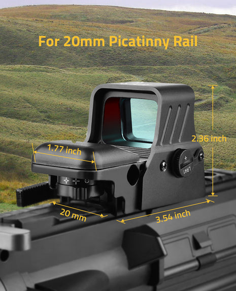 The red dot sight fits 20mm picatinny rail
