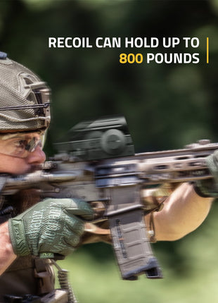 The red dot sight with recoil canhold up to 800 pounds