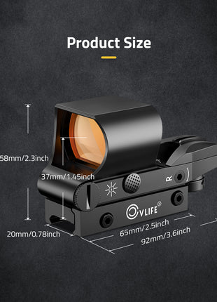 The size of red dot sight