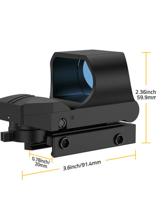 The size of the red dot sight