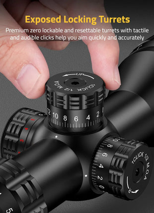 CVLIFE JackalHowl 3-12x44 AO Rifle Scope with Locking Turret
