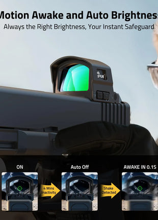 CVLIFE BearMight Auto-Brightness Red/Green Dot Sight for RMS RMSc