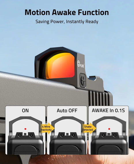 CVLIFE WolfCloak Motion Awake Red Dot Sight for RMR Footprint