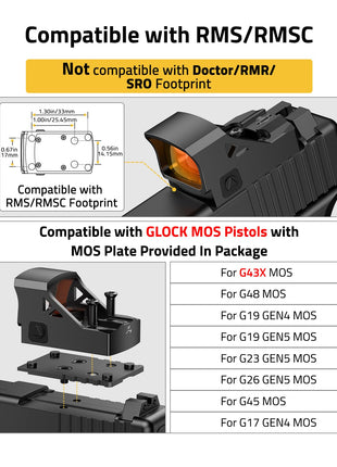 CVLIFE Wolfprowl Mirino a Punto Rosso Compatibile con RMS/RMSC