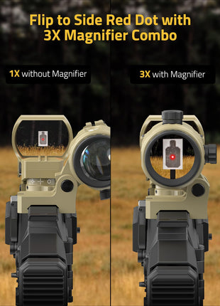 CVLIFE EagleFeather Combo Viseur Point Rouge/Vert Multi-Réticule et Loupe