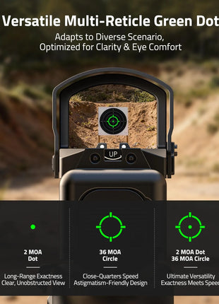 CVLIFE BearMight Auto-Brightness Red/Green Dot Sight for RMS RMSc