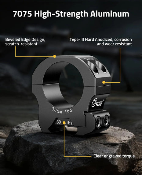 CVLIFE 7075 Aluminum 30mm Scope Rings Compatible with Picatinny and More