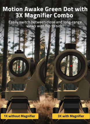 CVLIFE EagleFeather S04 Red Dot Sight & 3X Magnifier Combo