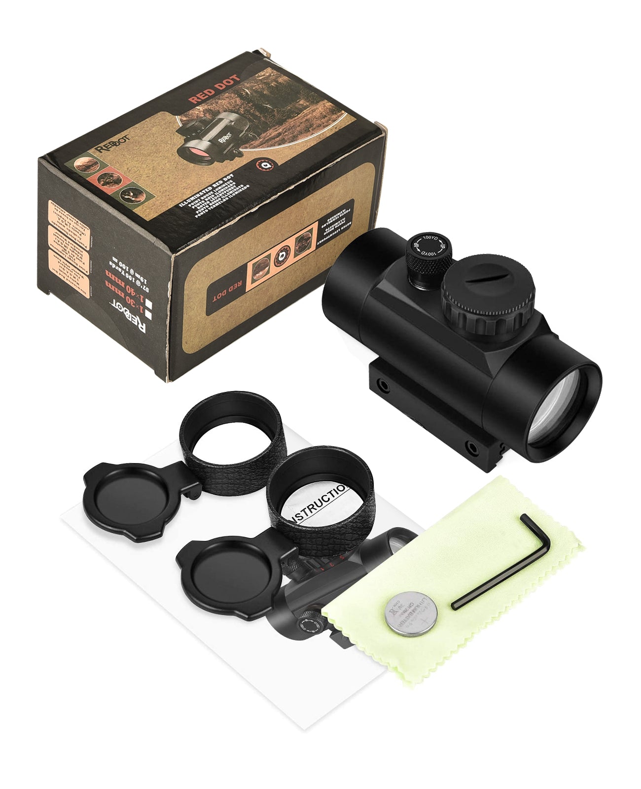 11mm 20mm Green/Red Dot Reflex Sight Holographic Scope Tactical
