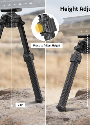 CVLIFE 7.8-10.6 Inches Bipod 30% Carbon Fiber Compatible with M-Rail