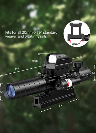 The rifle scopes fits for all 20mm standard weaver and picatinny rails