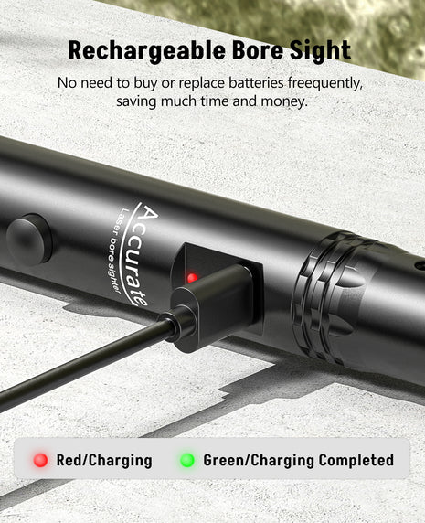 CVLIFE Rechargeable Red/Green Laser Boresighter Kit for .17-12GA