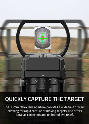 The red dot sight quickly capture the target