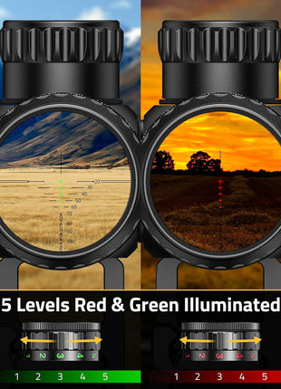 red & green illuminated crossbow scope