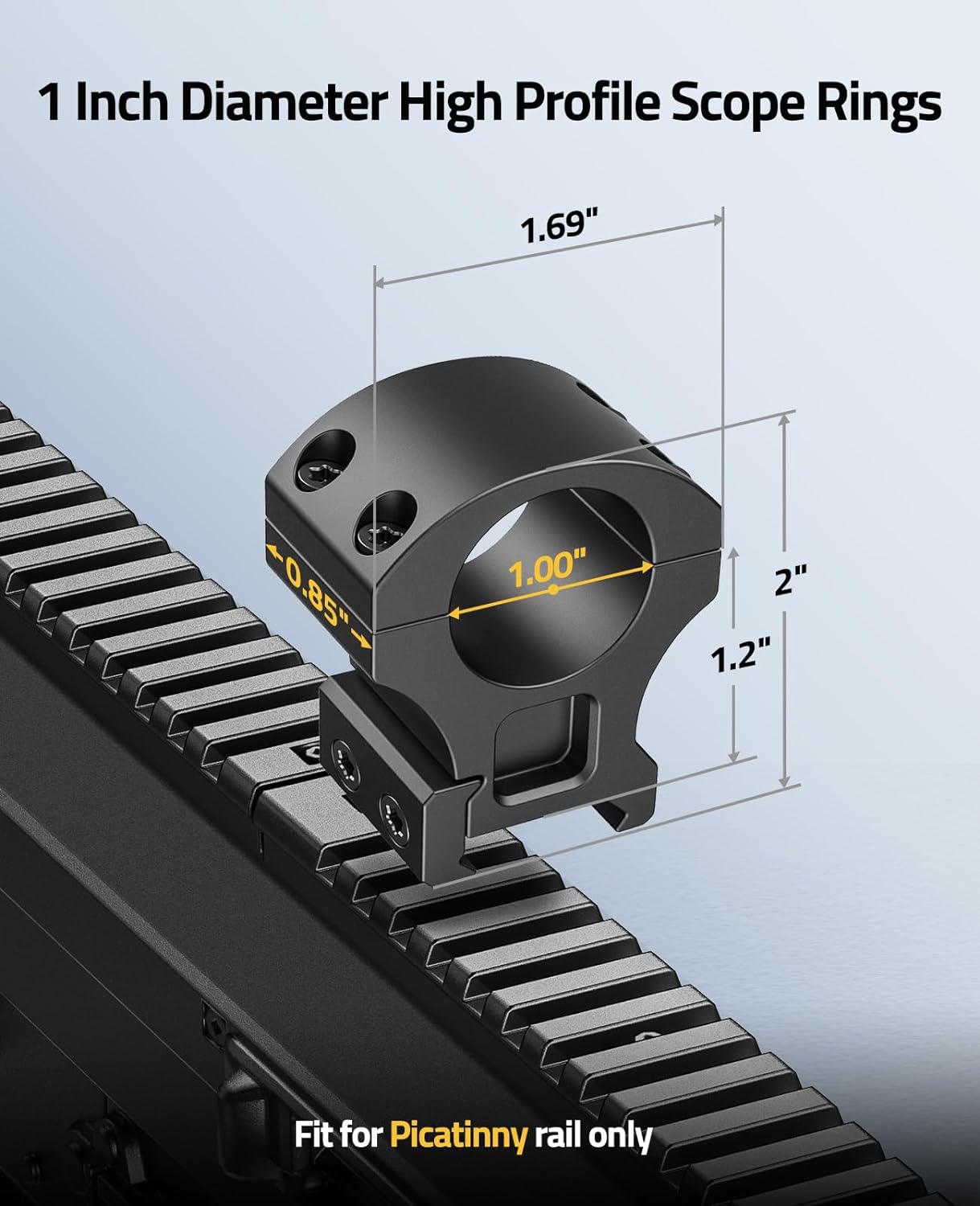 CVLIFE 1 Inch Scope Rings - Low Medium High Profile Precision Scope Mo