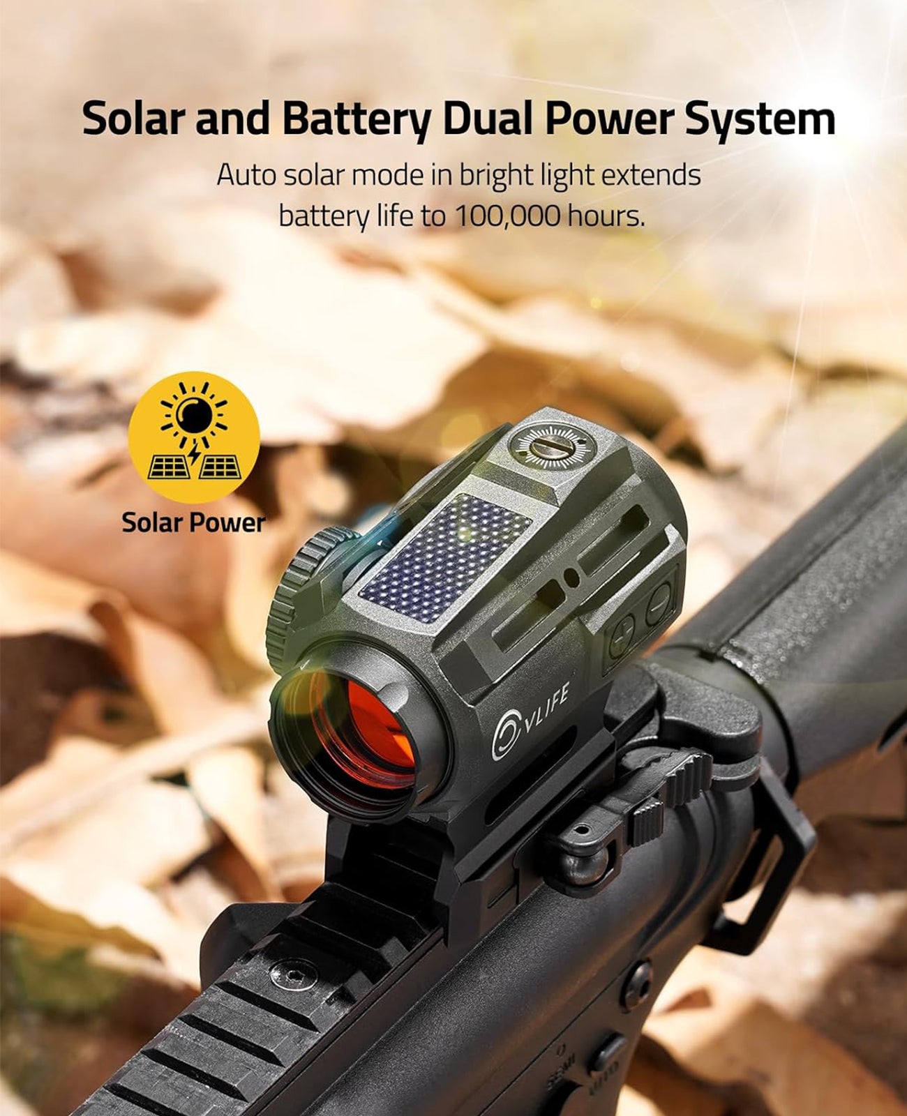 CVLIFE WildHawk 25mm Large Lens Solar Multi-Reticle Motion Awake Red D
