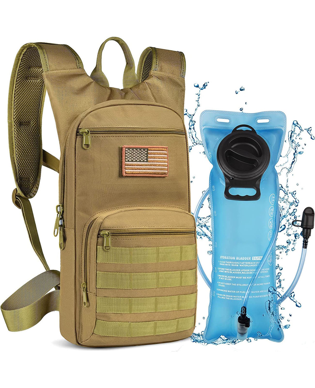 wanderrucksack 3 tage CVLIFE 3L Trinkrucksack Perfekt zum Wandern, Radfahren und Jagen