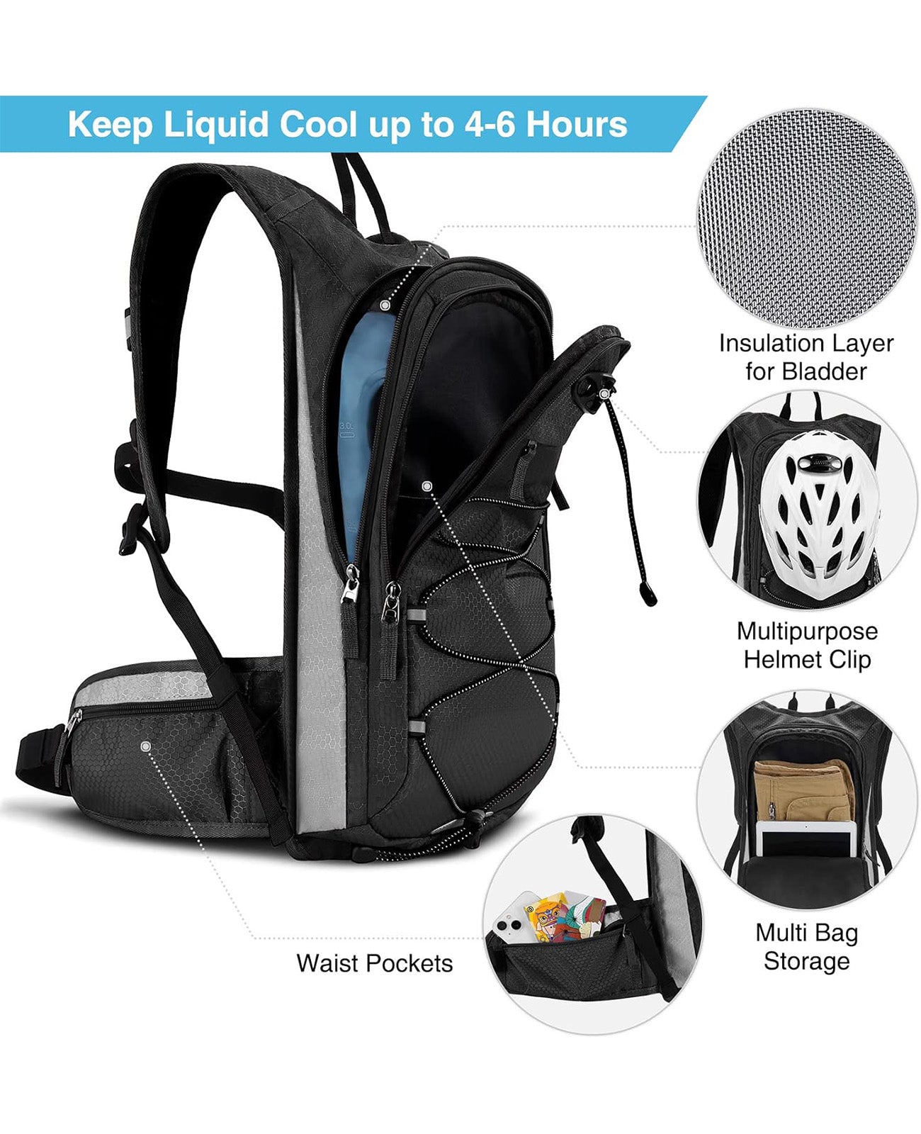 CVLIFE 3L Hydration Backpack, Insulated Water Backpack