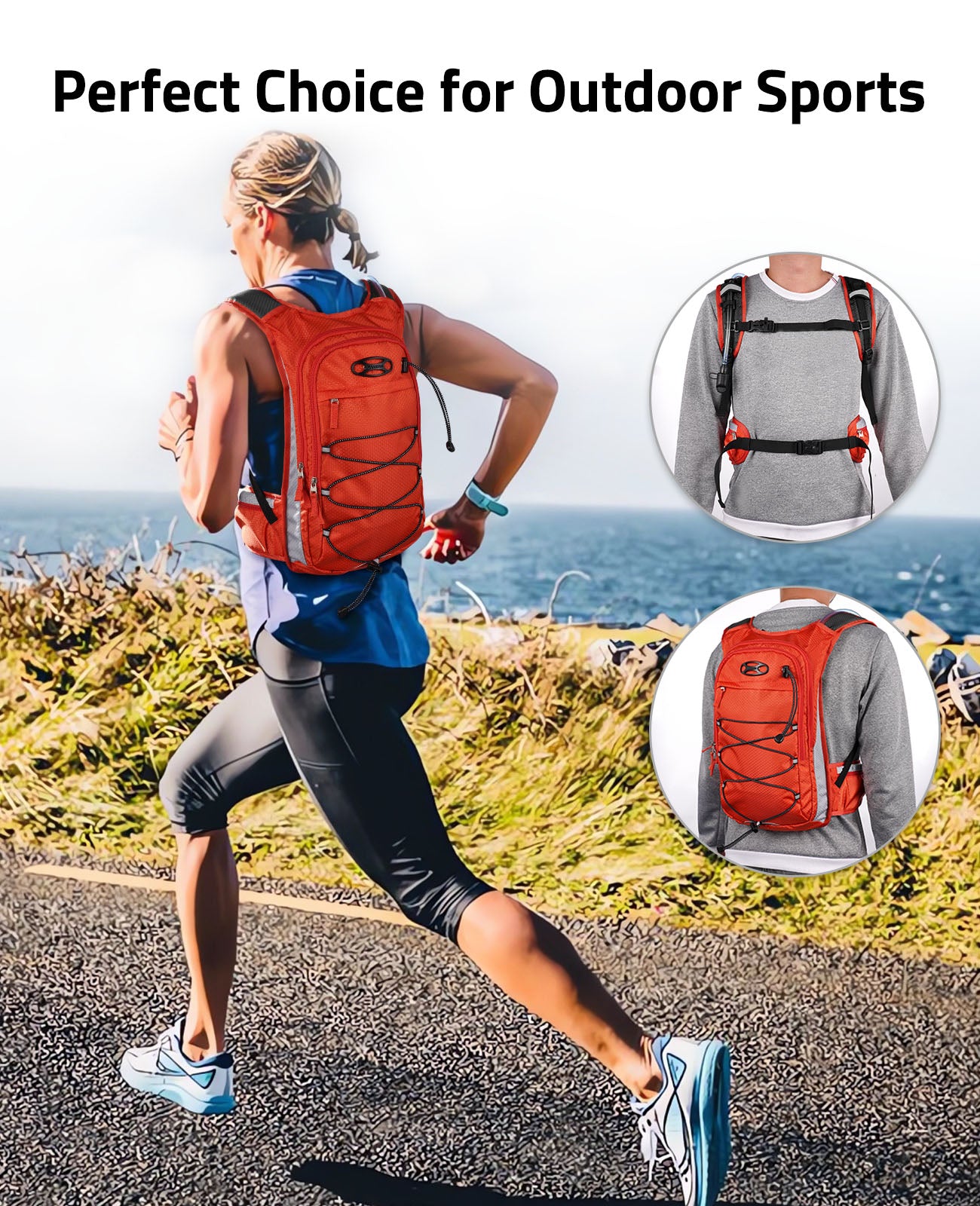CVLIFE 3L Hydration Backpack for Hiking Biking Running Climbing