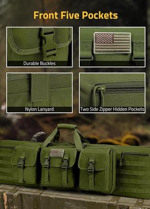 CVLIFE Tactical Long Bag with Front Five Pocketsg
