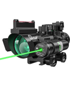 CVLIFE 4x32 Prism Tactical Compact Rifle Scope with Green Laser