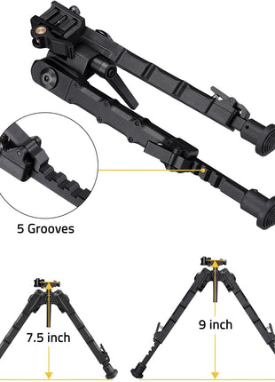 The Dimensions of CVLIFE 7.5-9 Inch Bipod