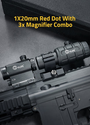 1x20mm Red Dot Sight with 3X Magnifier Combo