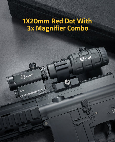 1x20mm Red Dot Sight with 3X Magnifier Combo